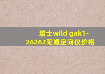 瑞士wild gak1-26262陀螺定向仪价格